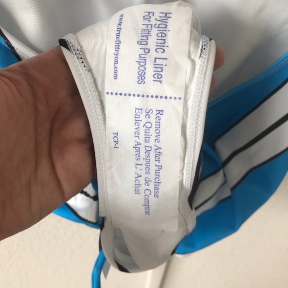 Topshop NWT Blue Striped One Piece Swimsuit - Picture 6 of 6